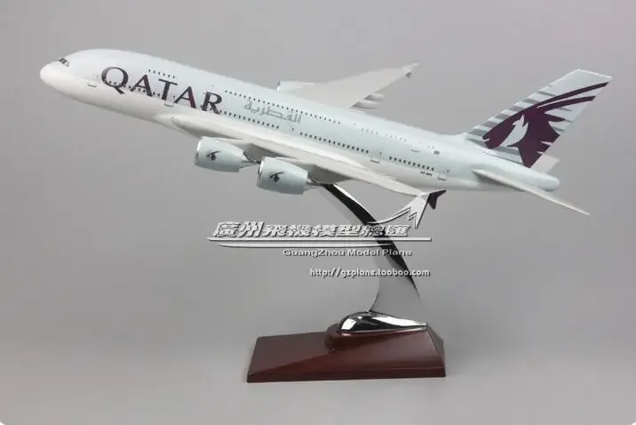 36CM Alloy Metal Plane Model Air  QATAR Airways A380 Airlines Airplane Model QATAR Airbus 380