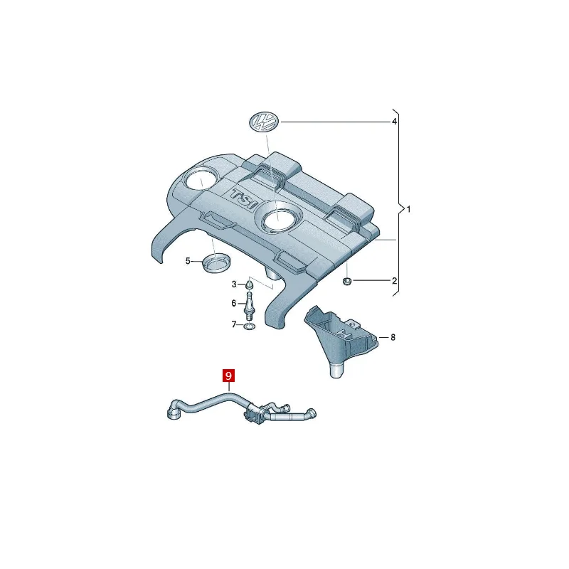 Golf (imported)  beetle  Shangku ventilation hose exhaust pipe with valve 03C103474AD 03C103474AB 03C103175K
