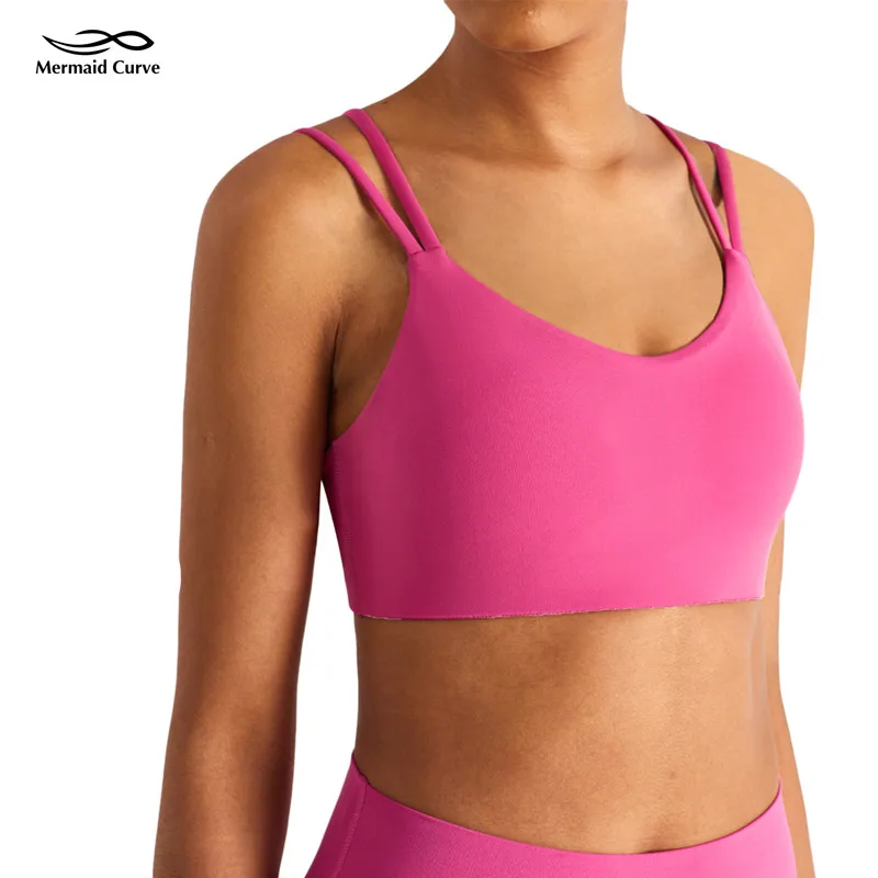 

Sports Halter Padded Training Solid Sexy Workout Underwear GYM Bra Two-sided Push Up Motion Vest Yoga Fitness Tank Top