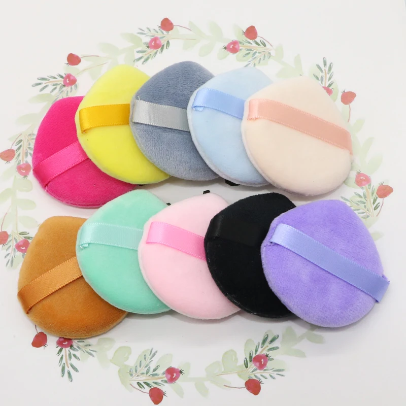 OGEYERO Water droplets Powder Puff Flours Mini Face Makeup Sponge Cosmetics Soft Cotton Face Powder Puff Washable Lightweight