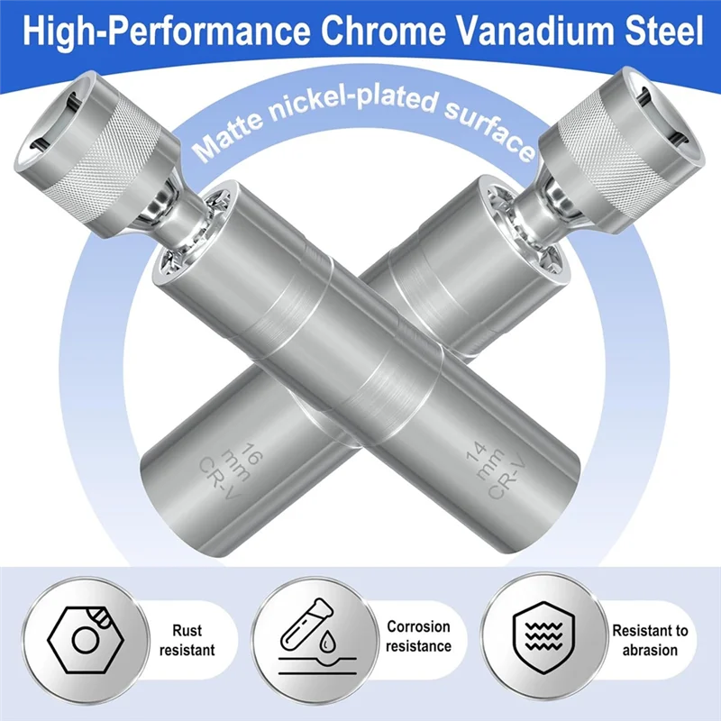 WHYY-jeu de douilles à paroi mince 3/8 ", outil de retrait de douille de bougie d'allumage à 12 points, pour la plupart des modèles de voitures