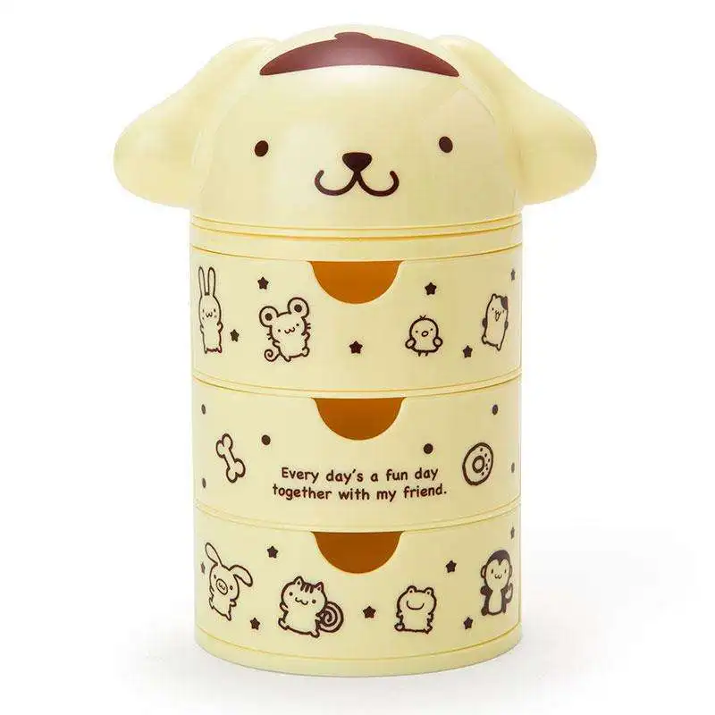 Hello Kitty Desktop Storage Box Cute Room Decoration with Cover My Melody Three-layer Sundry Storage To Send Girls Gifts. view 5
