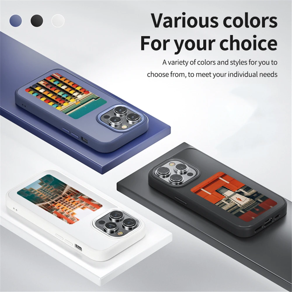 NFC DIY 그림 휴대폰 케이스, 아이폰 15 프로 맥스 14 아이폰 13 12 보호 커버, DIY 그림 쉘 잉크 스크린, 휴대폰 스탠드 거치대