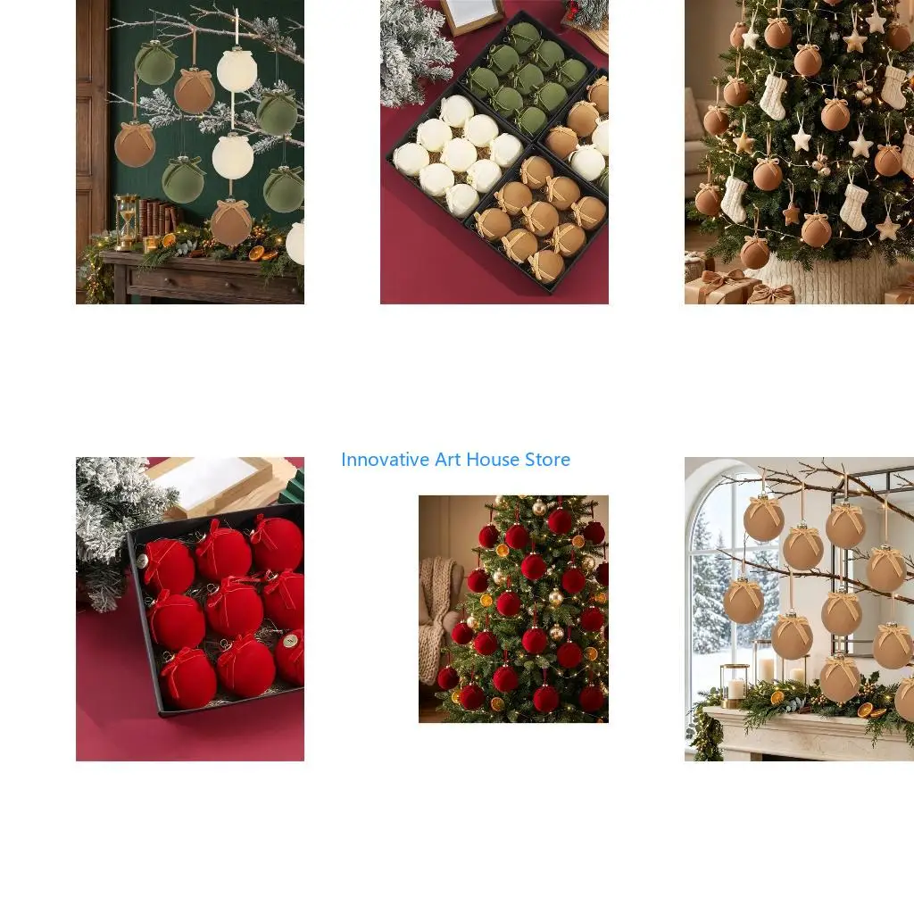 E1PC Round Holiday Baubles for Christmas Tree, Shelf and Table Display