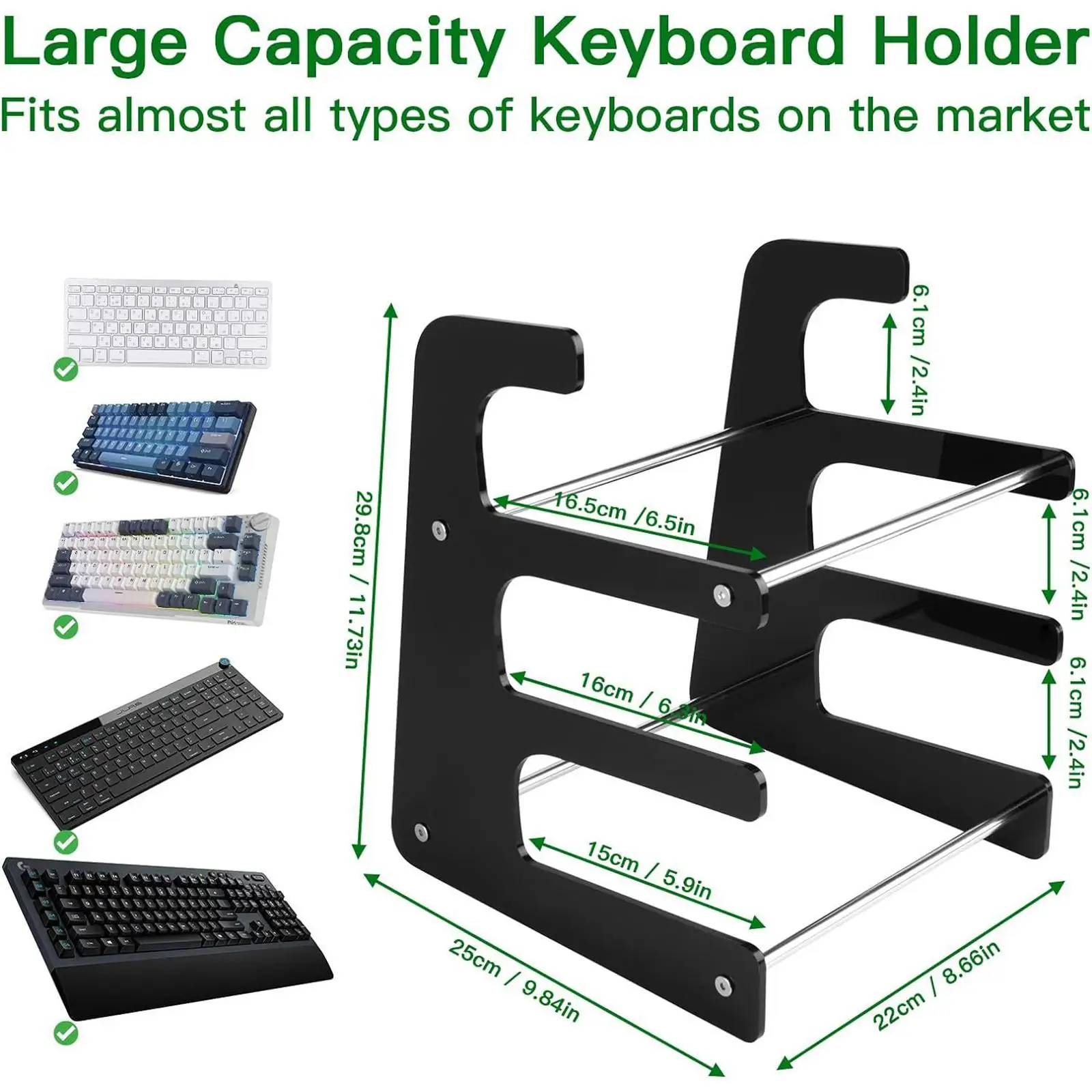 Imagem -06 - Suporte para Teclado Tier Acrílico Frame Riser Mouse Organizer para Escritório Salas de Estudo Mesa Casa