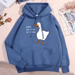 Peace Was Never An Option Men Women Streetwear Fashion Fleece Hoodies Pattern Crewneck Hoodie Street Autumn Couple Clothes