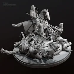 38mm 50mm Resin model kits figure colorless and self-assembled（3D Printing ) Medieval Soldier TD-6293/3D