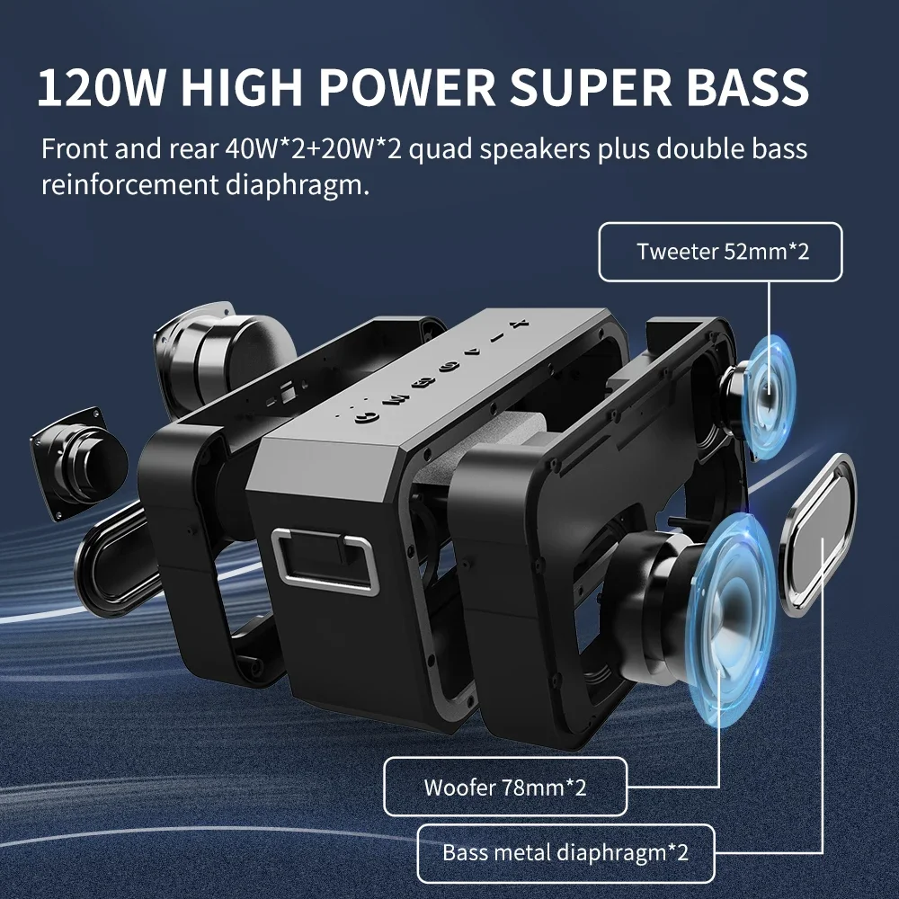 Cyboris 4 Speaker V31K 120W High-power Wireless Speaker EQ Sound Effect Switching Wireless 5.0 IPX6 Waterproof