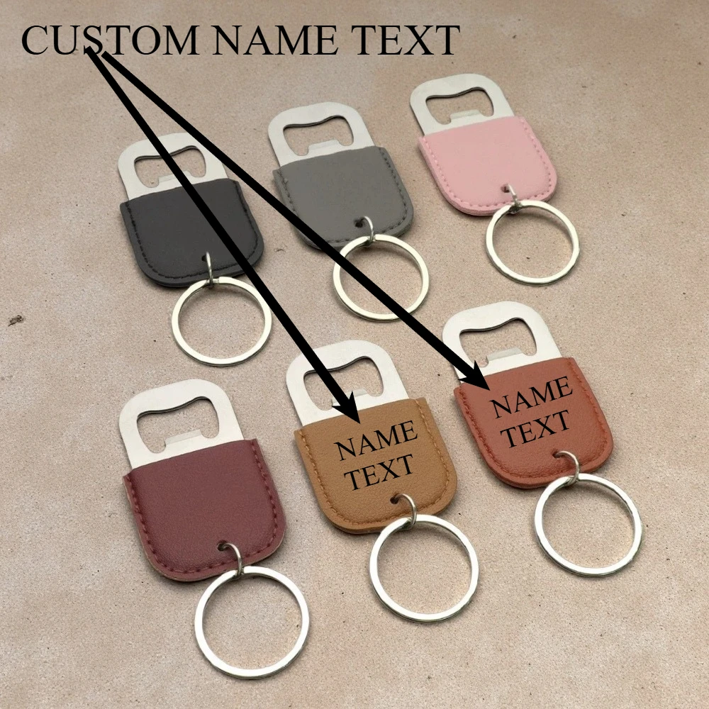 

Personalized Custom Metal Leather Keychain Women Men Stainless Steel Opener Key Ring Car Motorcycle Bag Keyings Accessories Gift