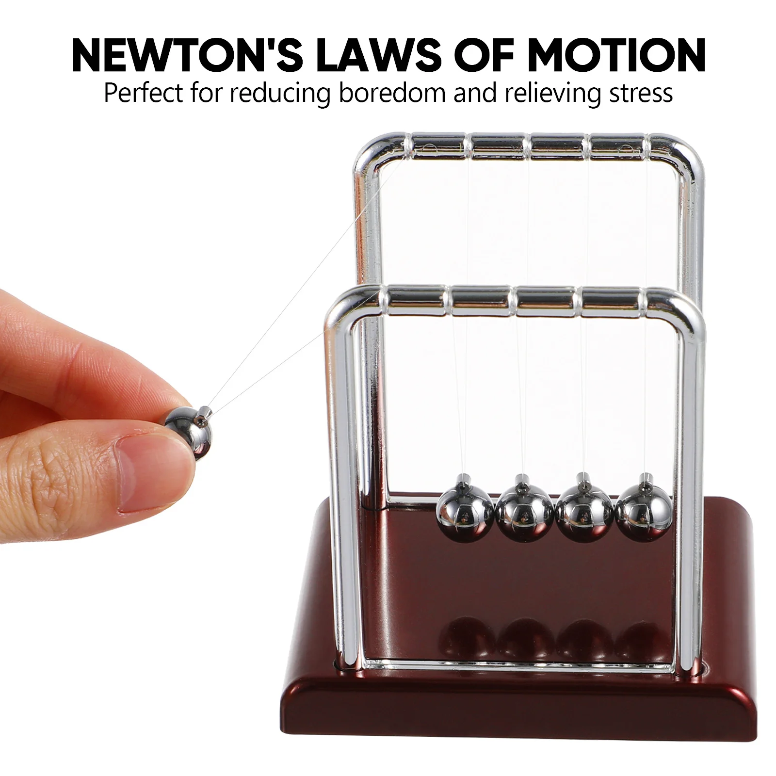 Metal Newton Ball Square Shaped Pendulum Swing Desk For Home Office Decor Birthday Gift Abs Cradle Educational Puzzle