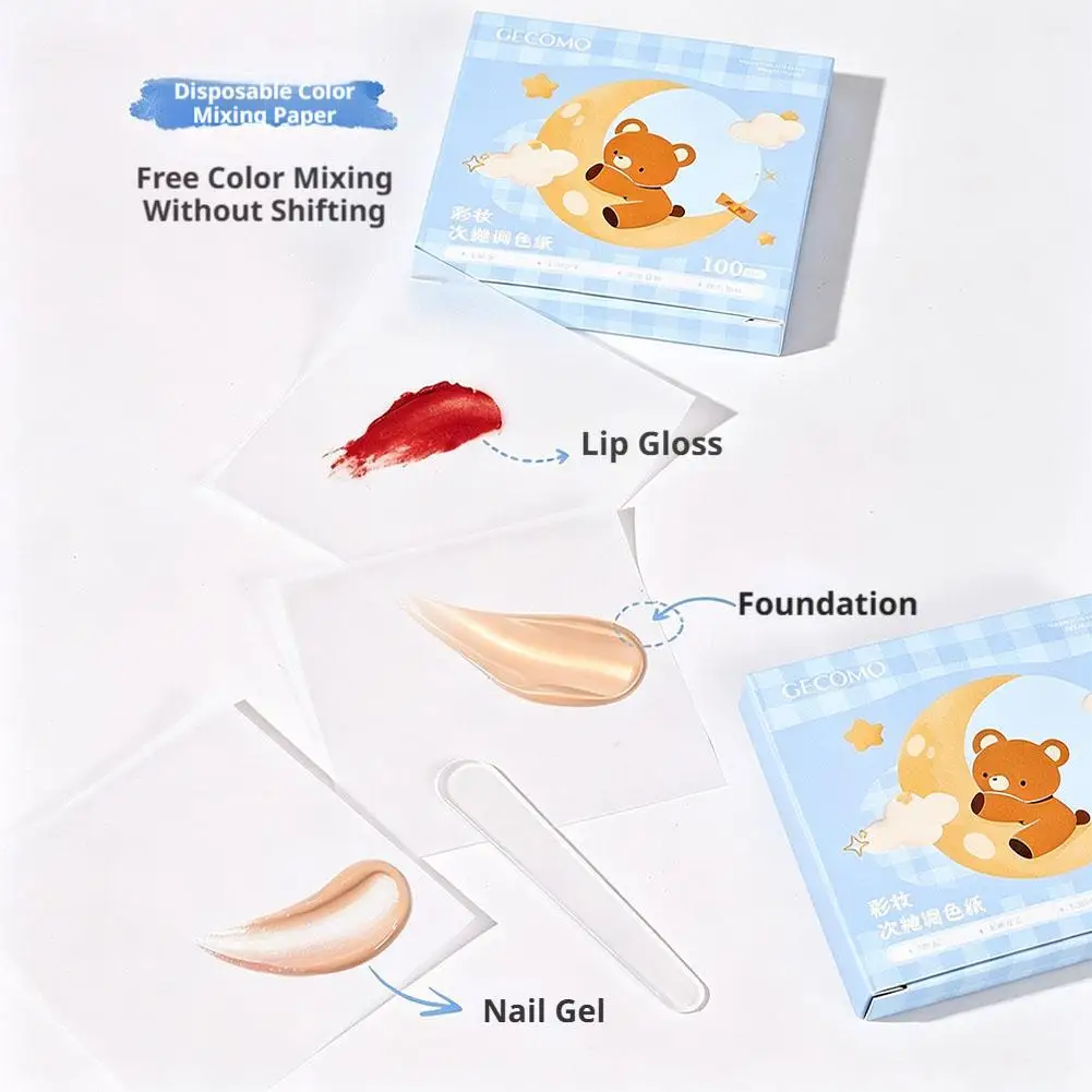 100 Sheets Disposable Nail Art Palette Papers,Portable Waterproof Double Side Gel Nail Polish Pallet Paper Acrylic Paint Makeup image 6