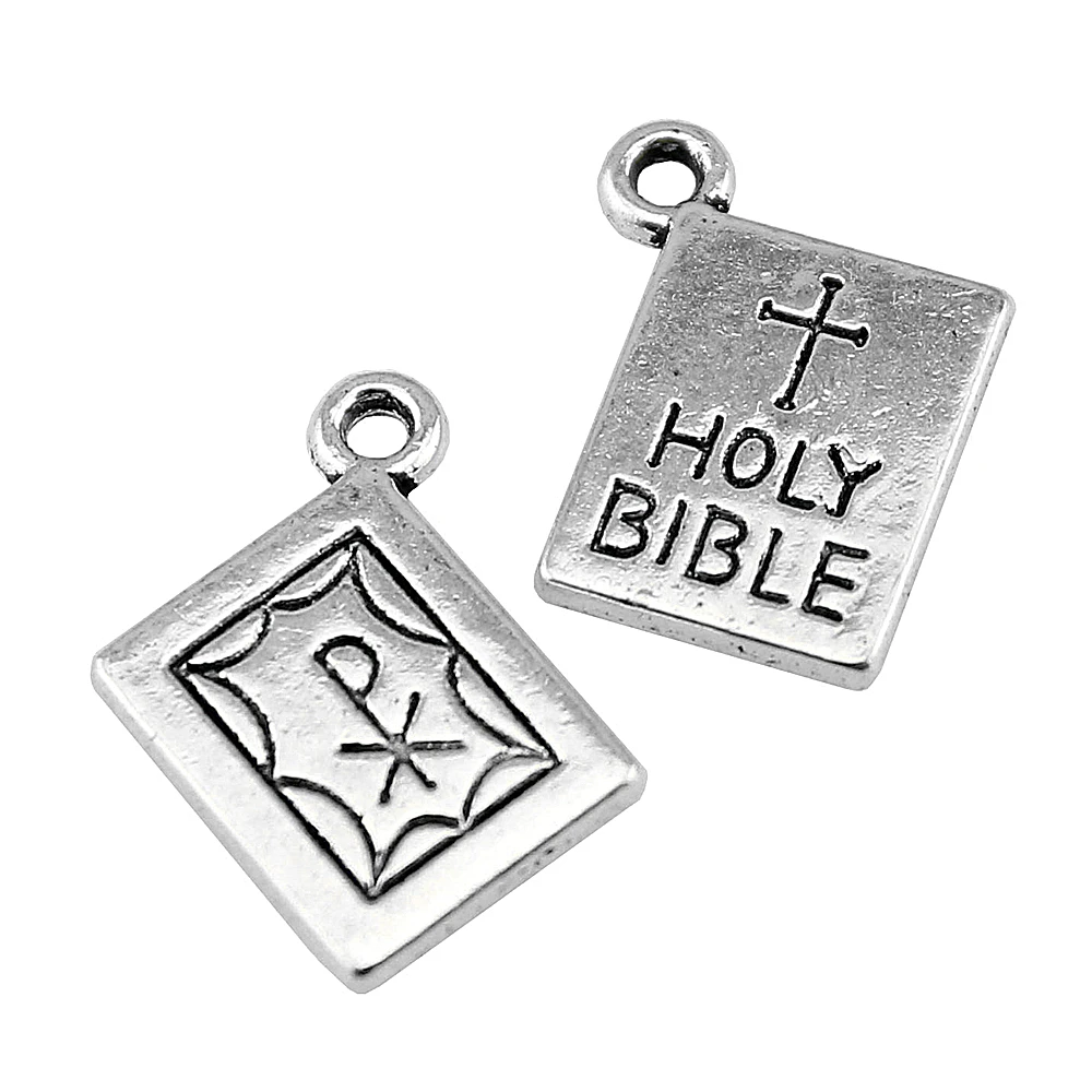 

100pcs 17x14mm Charm Holi Bible Holi Bible Charm Holi Bible Pendant Charm For Jewelry Making