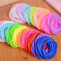 10pcs Colorful Luminous Silicone Wristbands Rubber Ring Noctilucent Extremely Thin Bracelet Hair Ties Rubber Bands Accessories