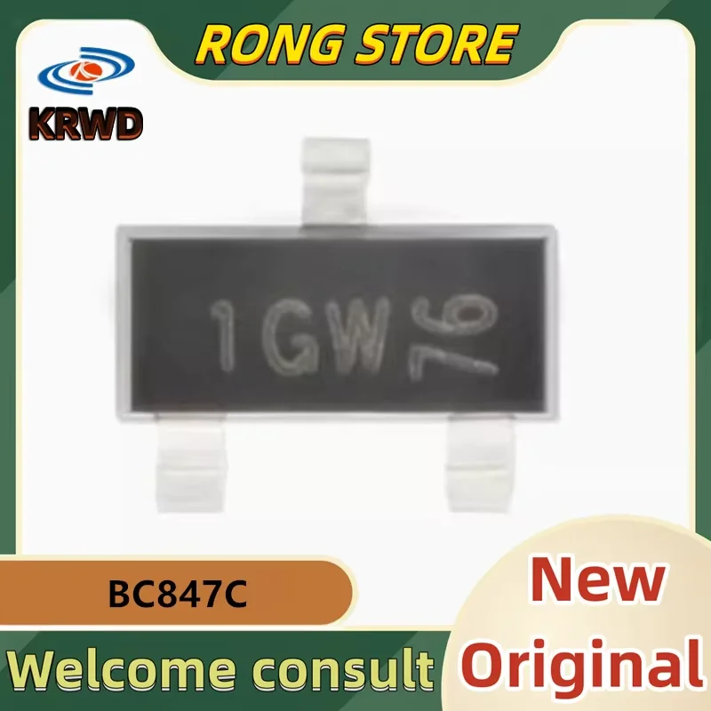 15PCS 1GW New and Original BC847C BC847 SOT-23 45V/100MA chip transistor