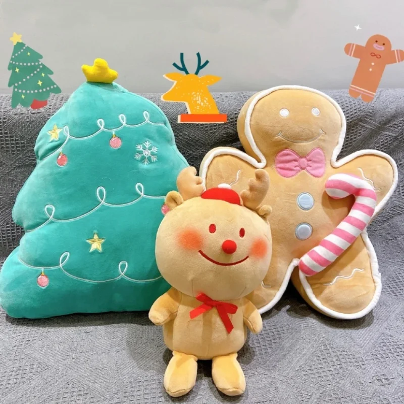 

Изысканные рождественские украшения, плюшевые игрушки, венок для рождественской елки, пряничный человечек, мягкий плюшевый наполнитель, украшение для вечеринки, подарки