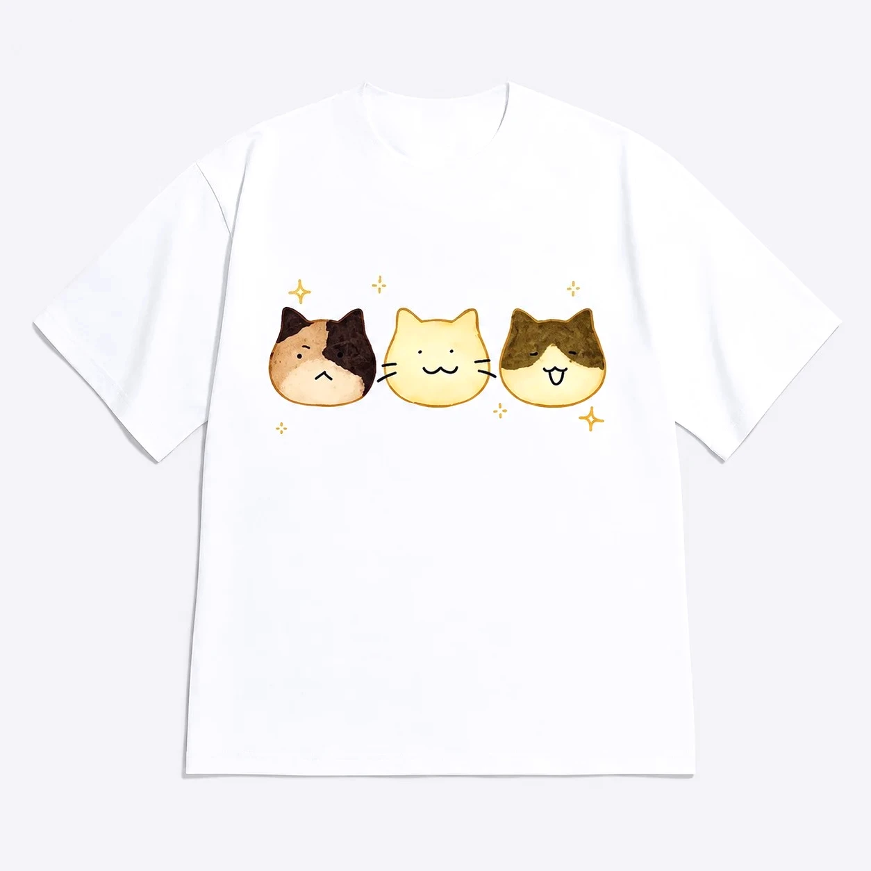 Korean Style Creative Hand-drawn Print Women's Clothing Casual Daily Streetwear T-shirt Unisex Casual Summer Y2k Cheap Clothes