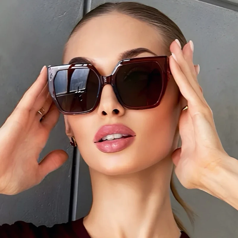 Велосипедные 2 шт., многоугольные солнцезащитные очки в большой оправе для мужчин и женщин, модные солнцезащитные очки простого дизайна, популярные оттенки, очки с разноцветными линзами