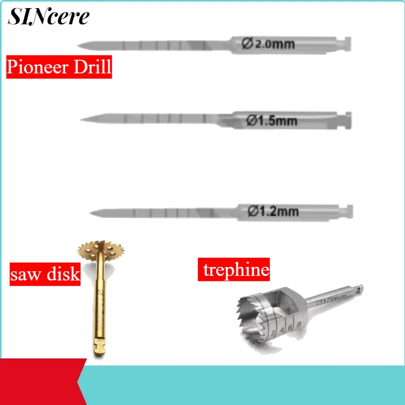 

Dental Trephine Drill Bur Tissue Punch Bone Saw Disk Dental Surgical Instrument Pioneer Drill Abutment Bone Remove Dental Tool