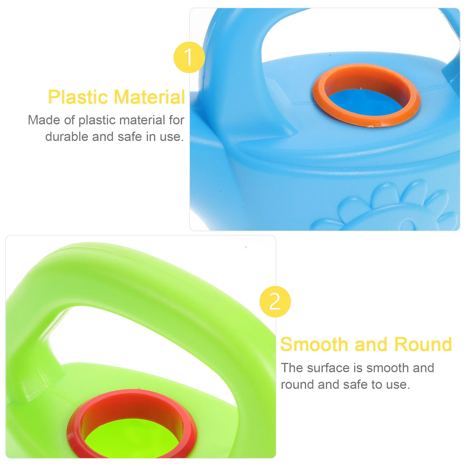 3 Pcs Kids Watering Can Bath Toys Premium Plastic Vibrant Color Large Opening Multi function Household