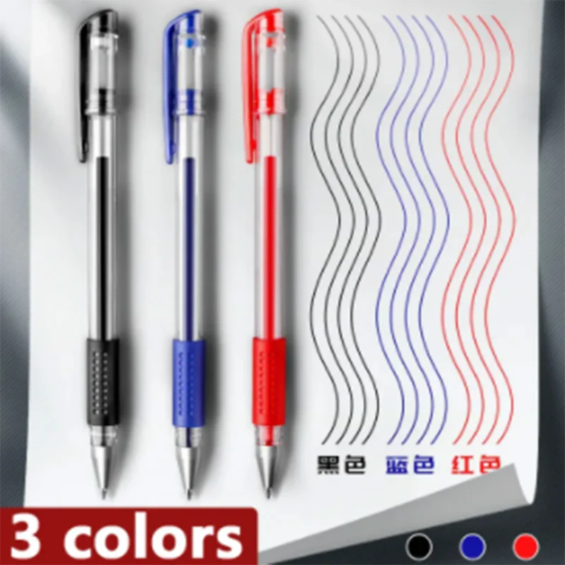 30PCS Gel Pen + Refill Set 0.5mm Ballpoint Black Blue Red Ink Color Pens Students School Office Stationery Supplies Writing Tool