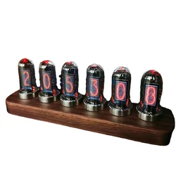 Glow Nixie Tube Clock Bedside Digital Alarm Elekstube IPS Electronic LED Table Clock Digital Bedside Watch Digital Calendar Gift