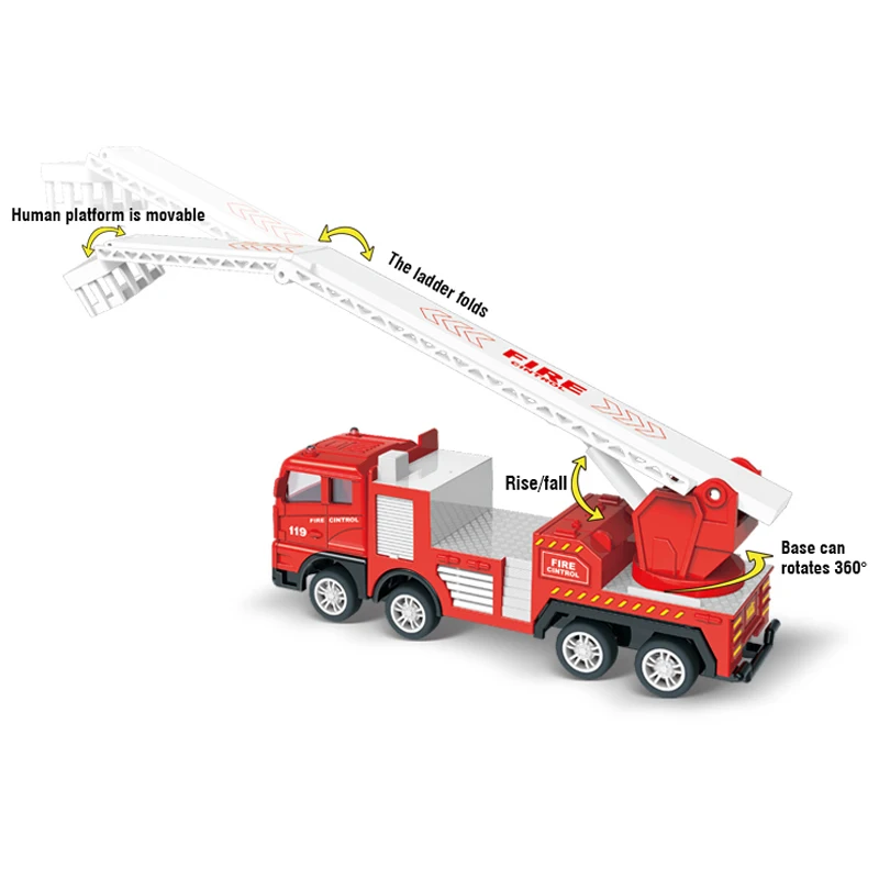 Dziecięce ciężarówki ratownicze Zabawka Symulowane miasto Drabina strażacka Ciężarówka Czołg Water Cannon Model Zabawka Samochód bezwładnościowy Zabawka dla dzieci Prezent