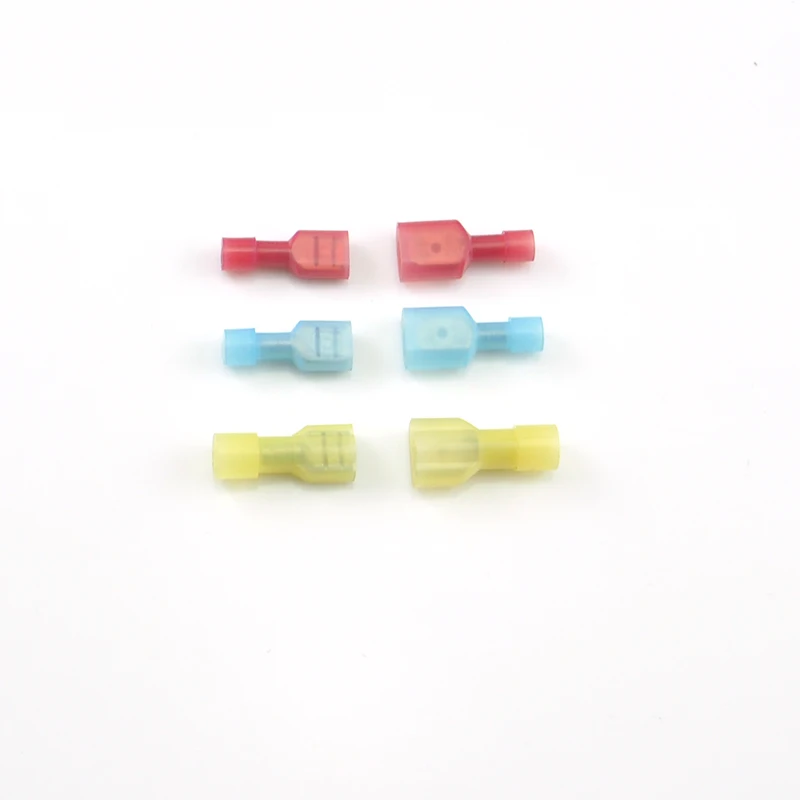 20 Pairs FDFN1.25-250 Spade Crimp Connectors Nylon Fully Insulated Electrical Wire Cable Crimp Terminals Kit Set 22-16 -14 AWG