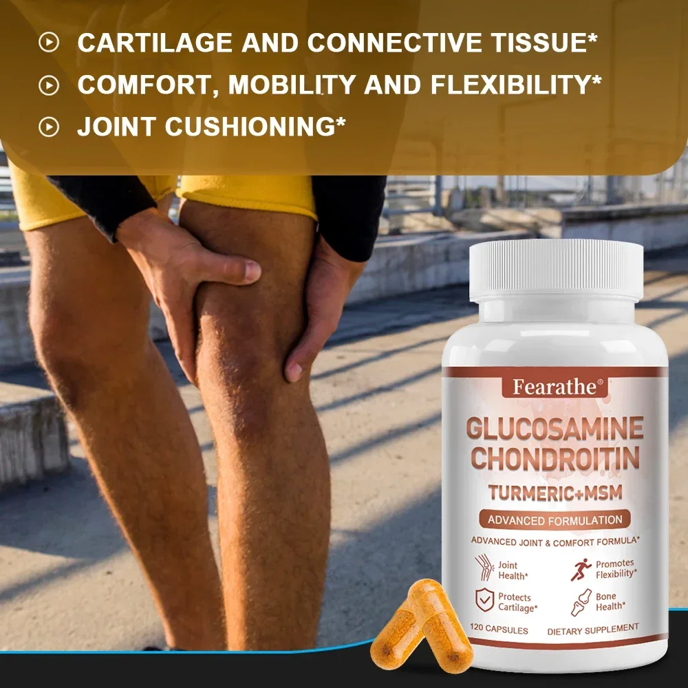 Glucosamine Chondroitin Turmeric + MSM Supplement - Joint Pain Relief, Immunity, Anti-Inflammation, Joint and Cartilage Health