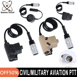 WADSN Aviation Plug Kenwood PTT Civilian Hunting Earphone 7.0 Plugs Fit PRC-152/PRC-148 Dummy Model U94 Baofeng Walkie-talkie