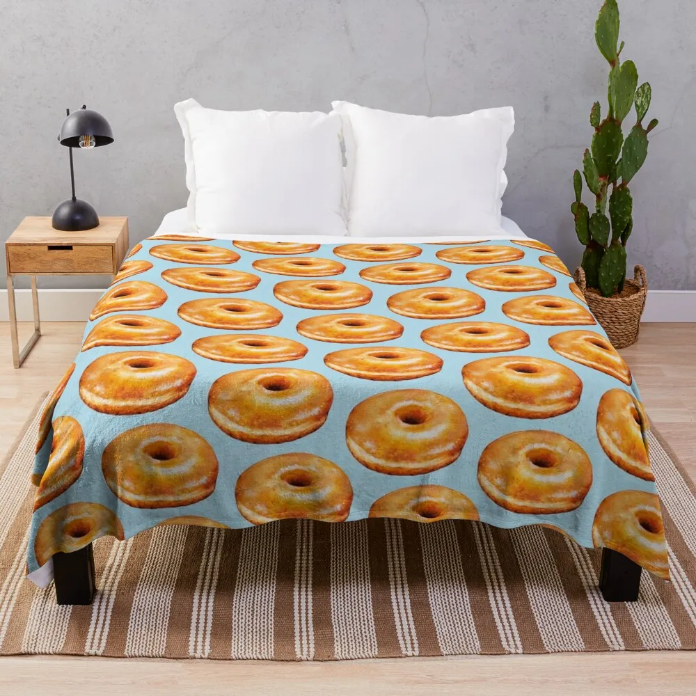 Glazed Donut Pattern Throw Blanket Decorative Sofa Thermals For Travel Blankets