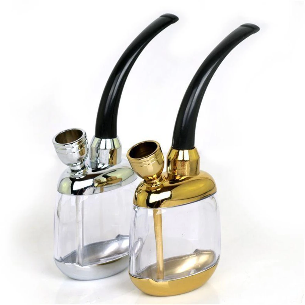 New Popular Bottle Water Pipe Portable Mini Hookah Shisha Tobacco Smoking Pipes Men Gift For Health Metal Tube Cigarette Filter