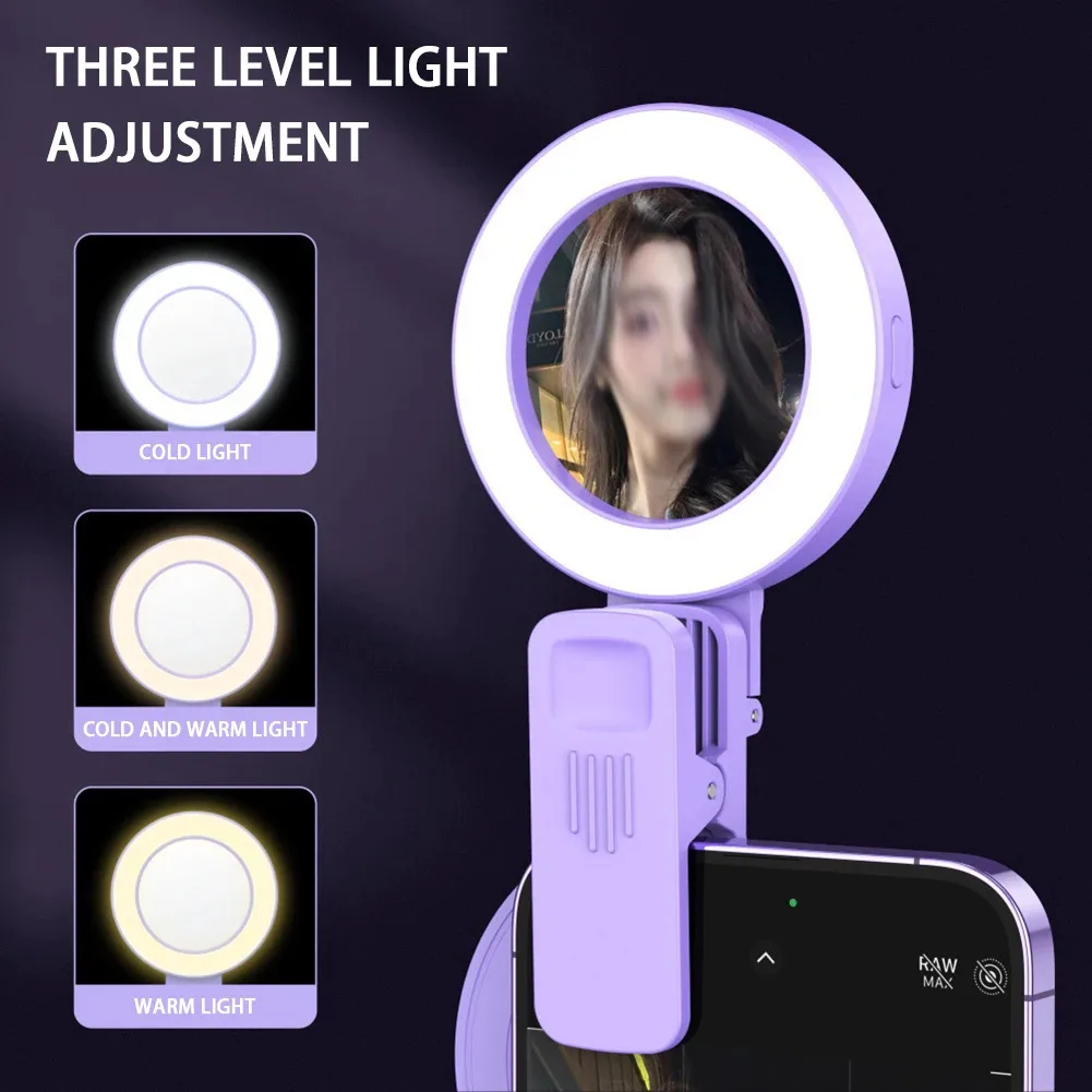 Selfie Ring Light USB Type C LED Photographic Lighting Photo Lamps Video Light Photography Ringlight Photo for Phone Laptops