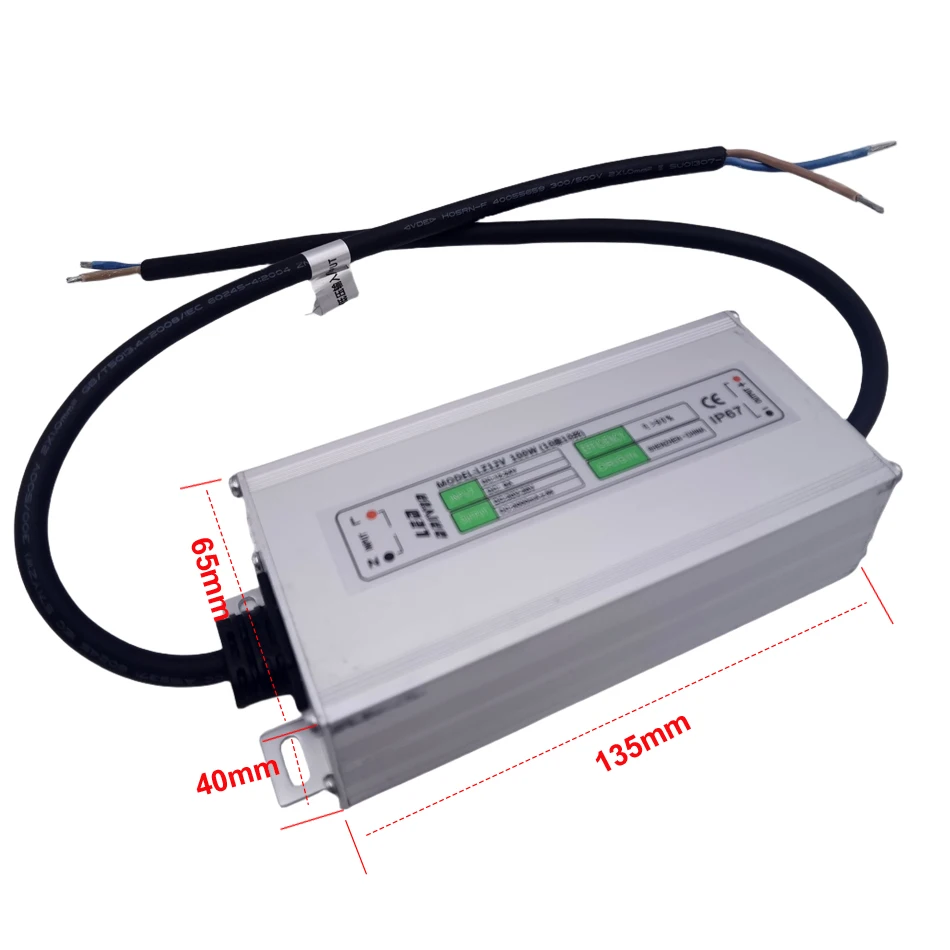 12V 100W 3A LED driver Power Supply Adapter 12V to 30-36V Transformer For 100W LED Floodlight