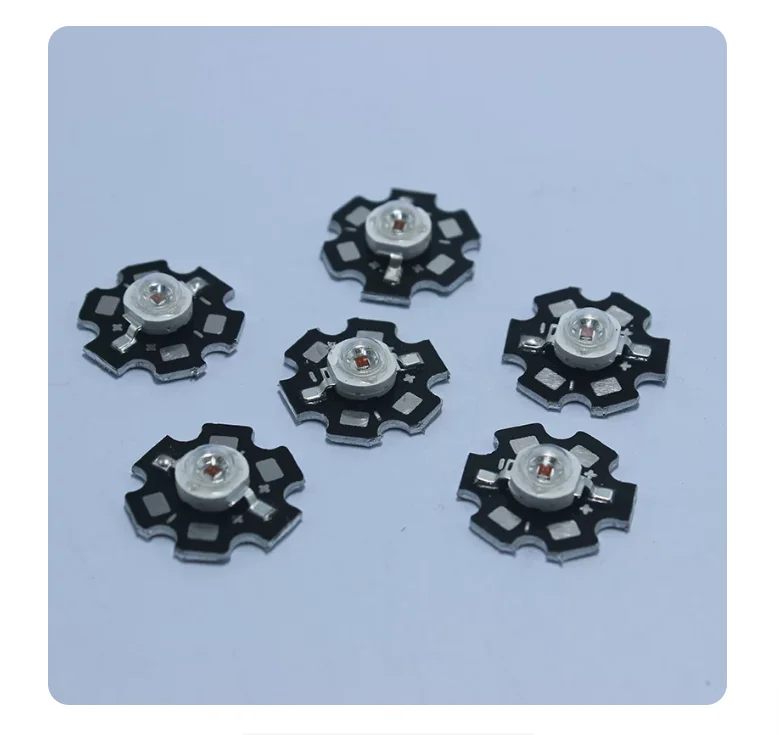 10PCS 1w Led Light   High Power Light   +  10PCS  Aluminum Sheet radiator-fan  (yellow green White RED BLUE warm white)