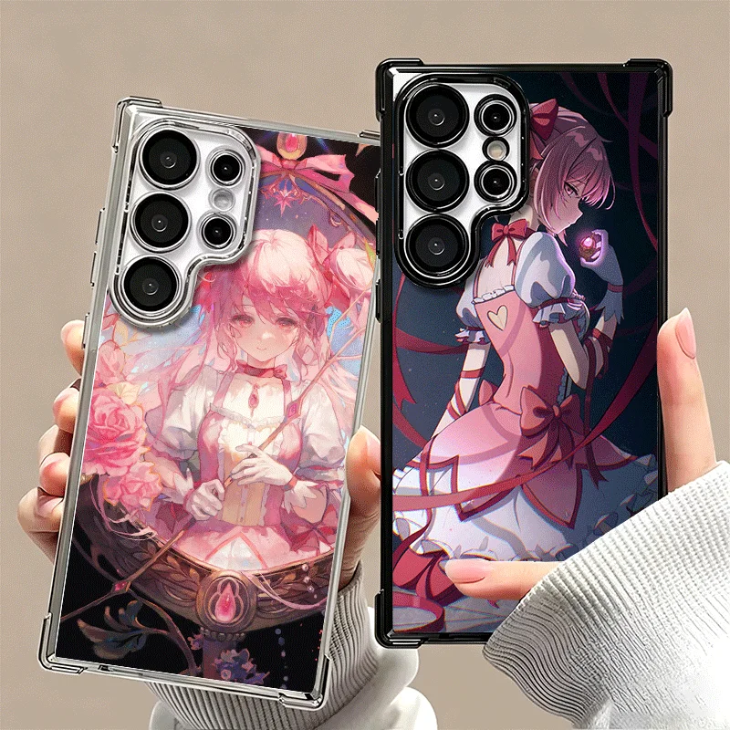Madoka Magica Anime Soft Phone Case For Samsung Galaxy S26 Ultra S25 Edge S24 FE S23 Plus S22 S21 + S20 Plating Anti-Fall Fundas