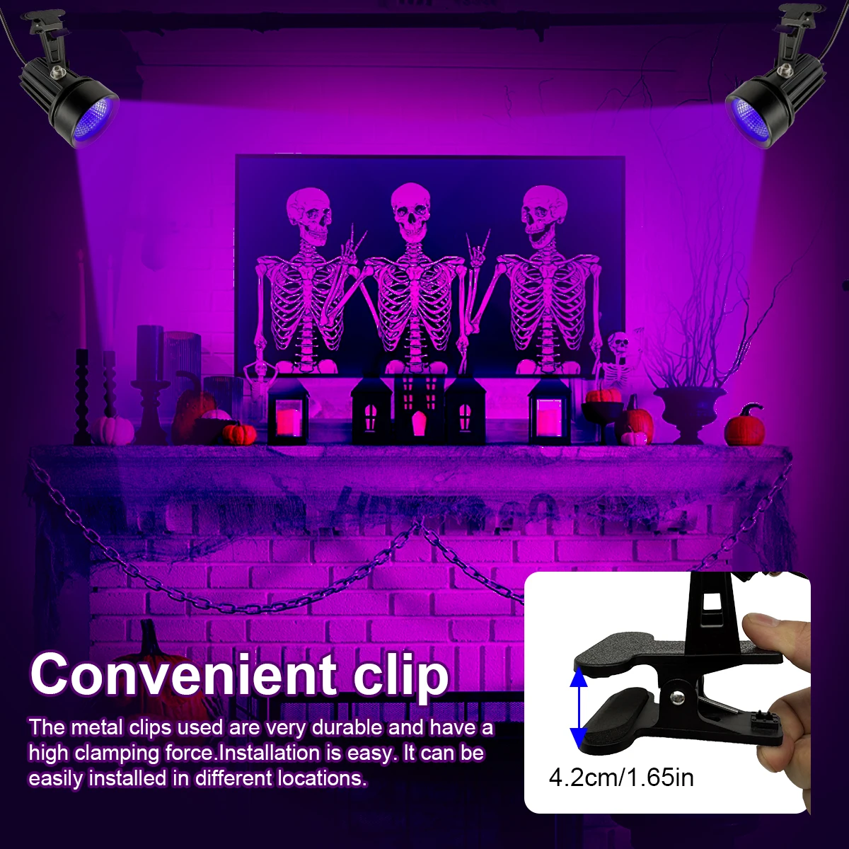 クランプブラックライト、紫外線ランプ、接着剤硬化ランプ、誕生日パーティー、ハロウィーン、ネイルライト、マニキュアランプ