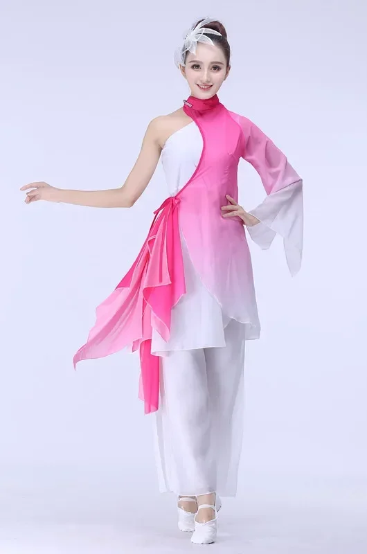 Traje de baile chino Yangko, ropa de danza Oriental, traje de tambor de cintura nacional, traje de baile cuadrado Hanfu de estilo chino femenino