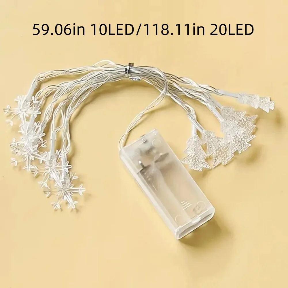 1 шт. 1,5M10LED/3M20LED Рождественский аккумуляторный ящик, снежинка и елка, световая гирлянда, используется для праздника и украшения комнаты