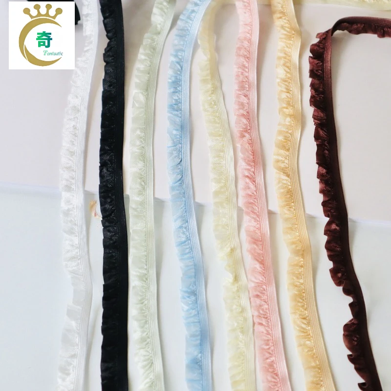 

3 м длина DIY эластичная лента хорошего качества с рюшами по краям плиссированное эластичное кружево для платья шторы свадебная одежда украшение окна