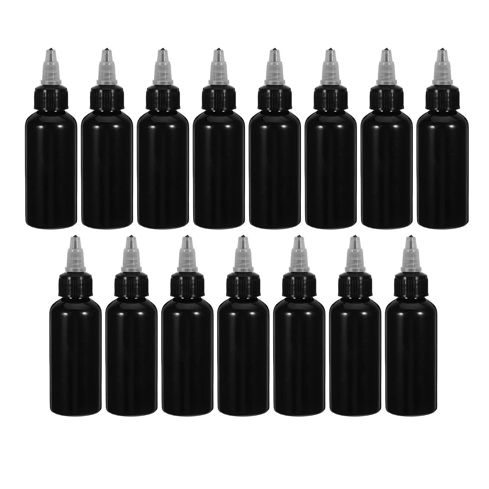 

15Pcs Fine Tip Needle Applicator Bottles Black Plastic Squeeze Bottles for Tattoo Paint Nail Art DIY Craft Dispensing