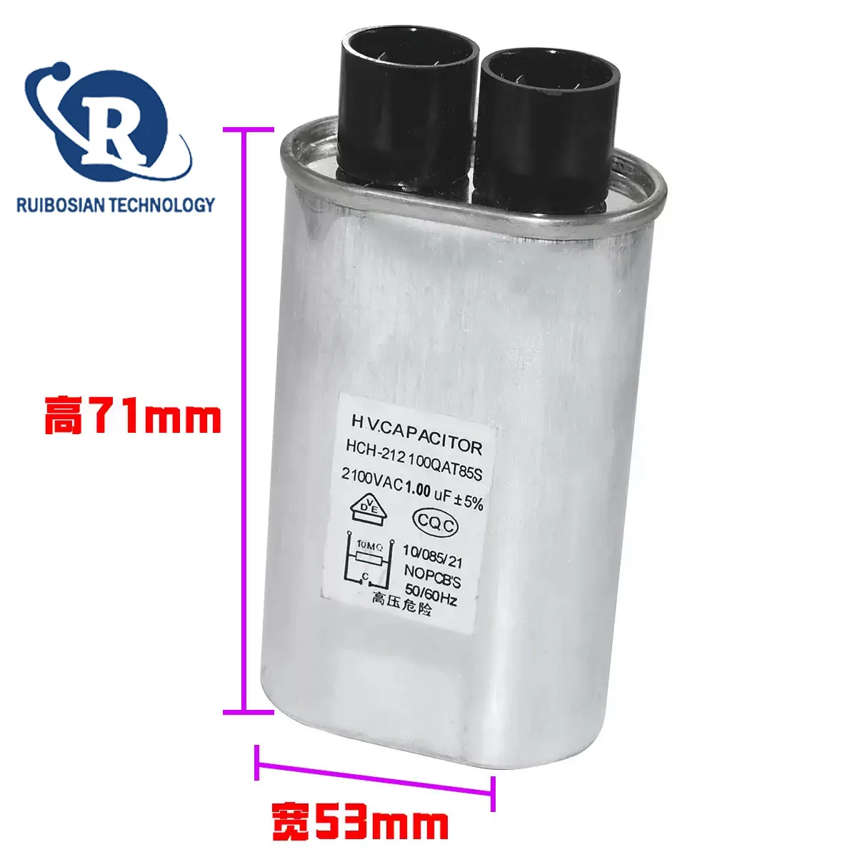 High voltage capacitor for microwave oven 1.00UF 2100V Start capacitor boost filter capacitor