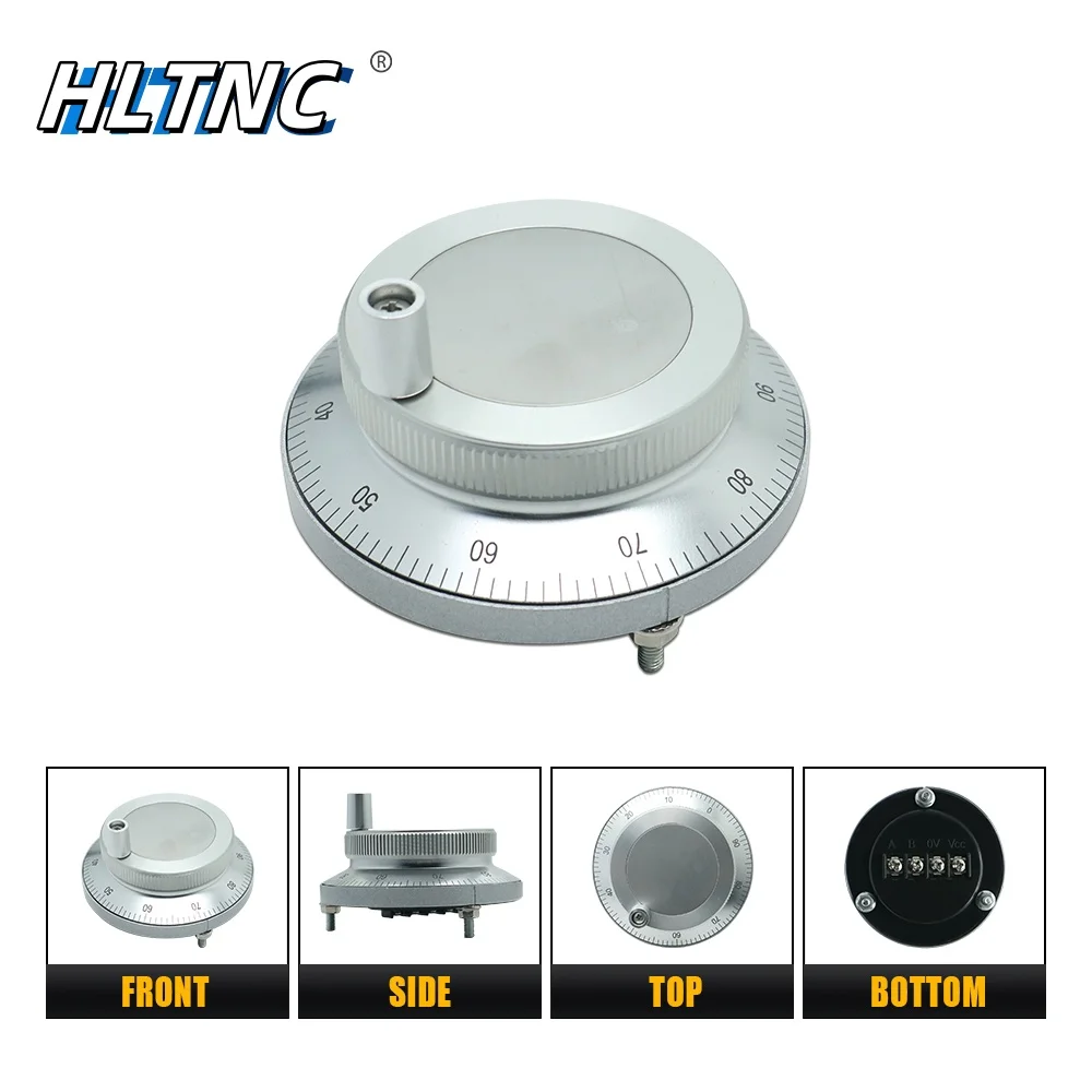 Handwheel CNC Pulser 61mm Pulse 100 25 5V 24V 4Pin 6Pin Manual Pulse Generator Hand Wheel CNC Machine Rotary PLC Encoder