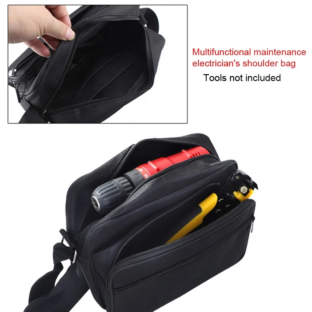 Electrician Tool Bag Single Shoulder Canvas Organizer with Scratch Resistant Fabric and Gradient Height Pocket Design