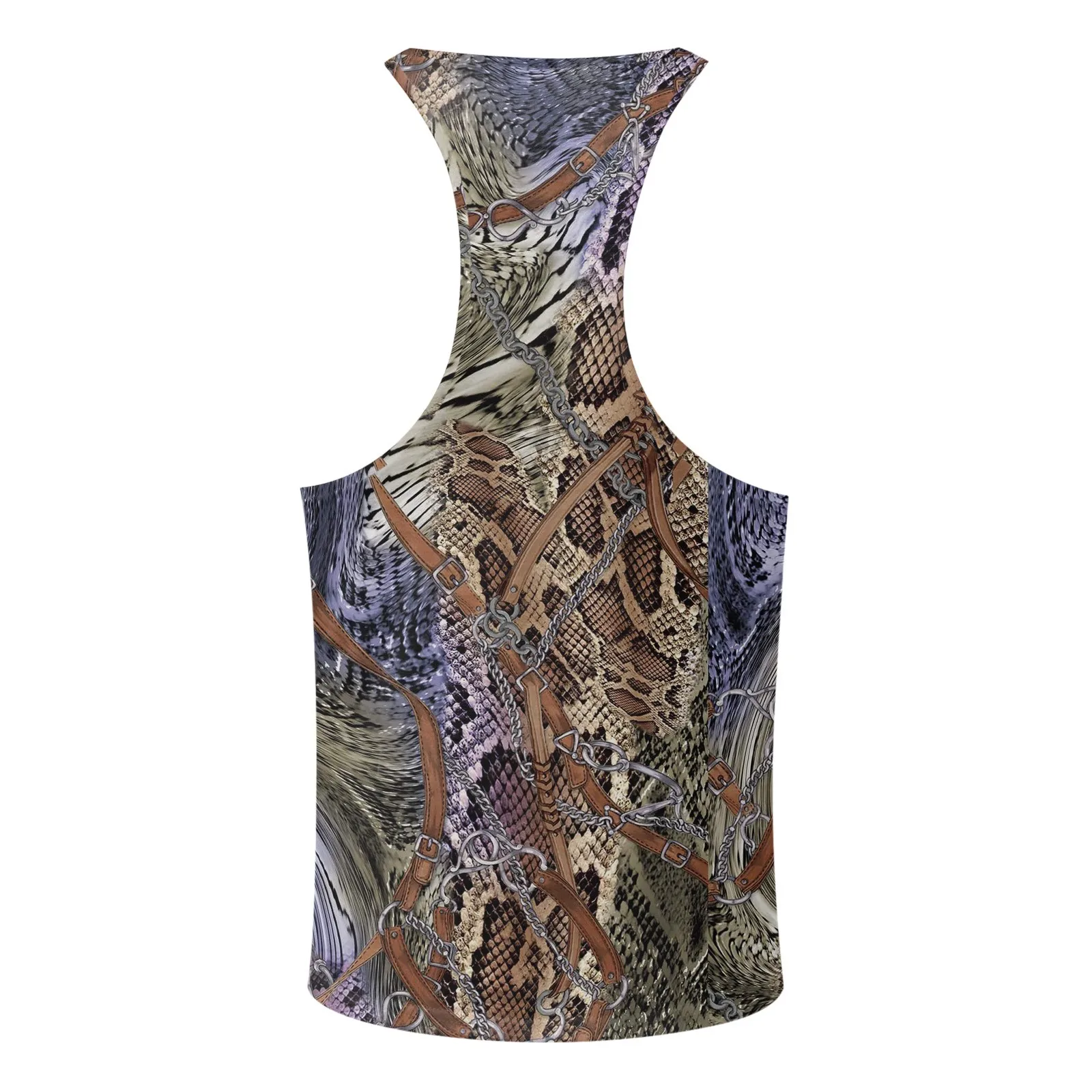 Leopard Print Print Men\'s Tank Tops Sleeveless Casual Tshirts Summer Fitness Clothing Men Gym Tanks Tops Harajuku Summer Vest