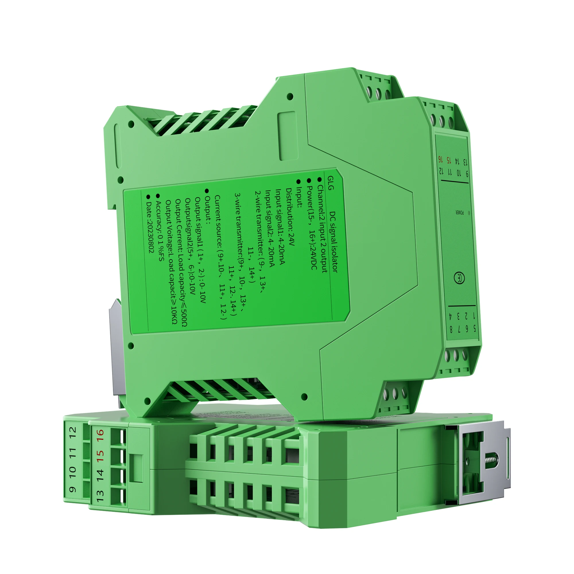 2in 2 out Signal Isolator Power Current Transmitter 4-20mA to 0-10v Isolator Distribution Signal Splitter 420ma Analog Isolation