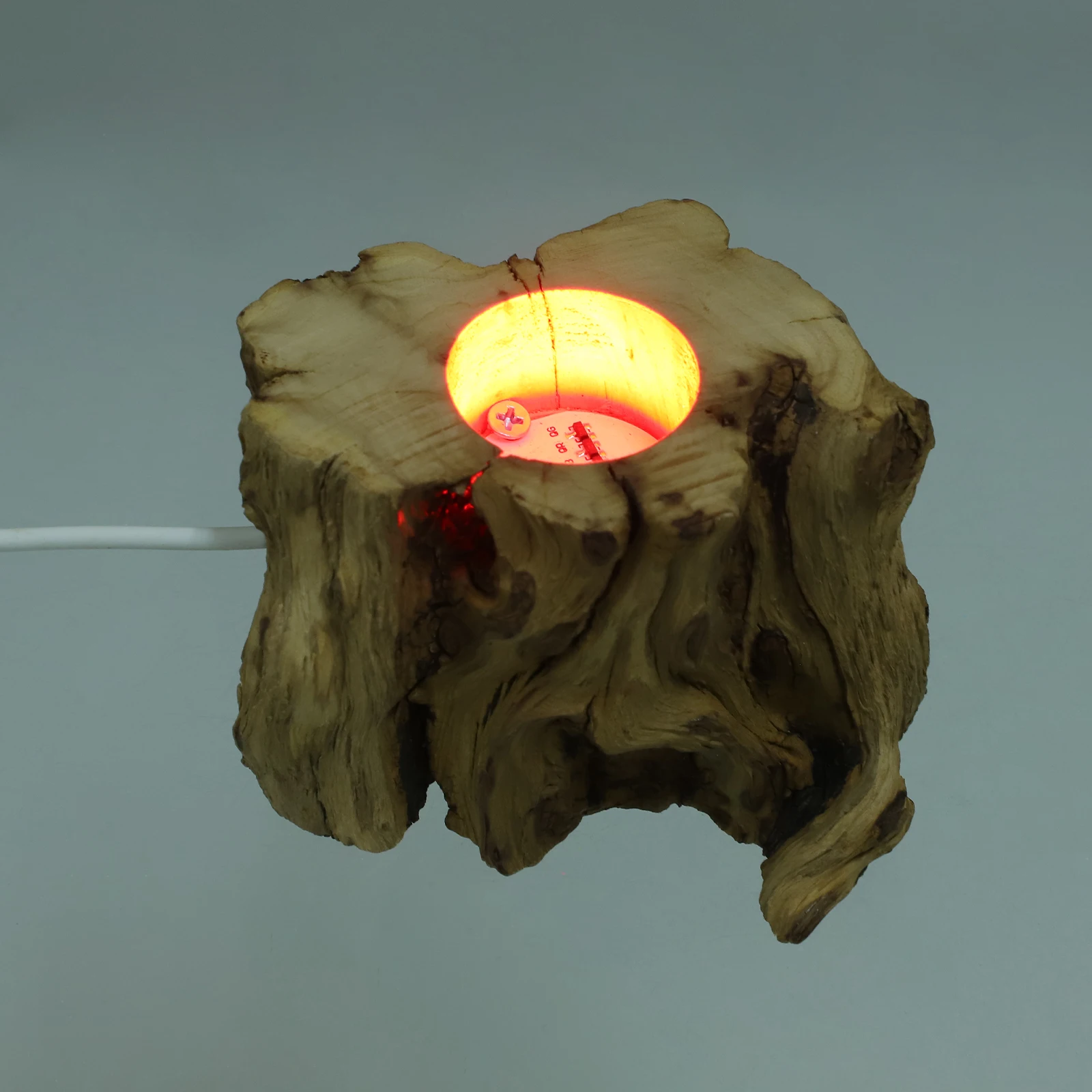 

Wooden Crystal Ball Holder Stump Design LED Light Base USB Night Light Desktop Decorative Display Stand Stump Stand