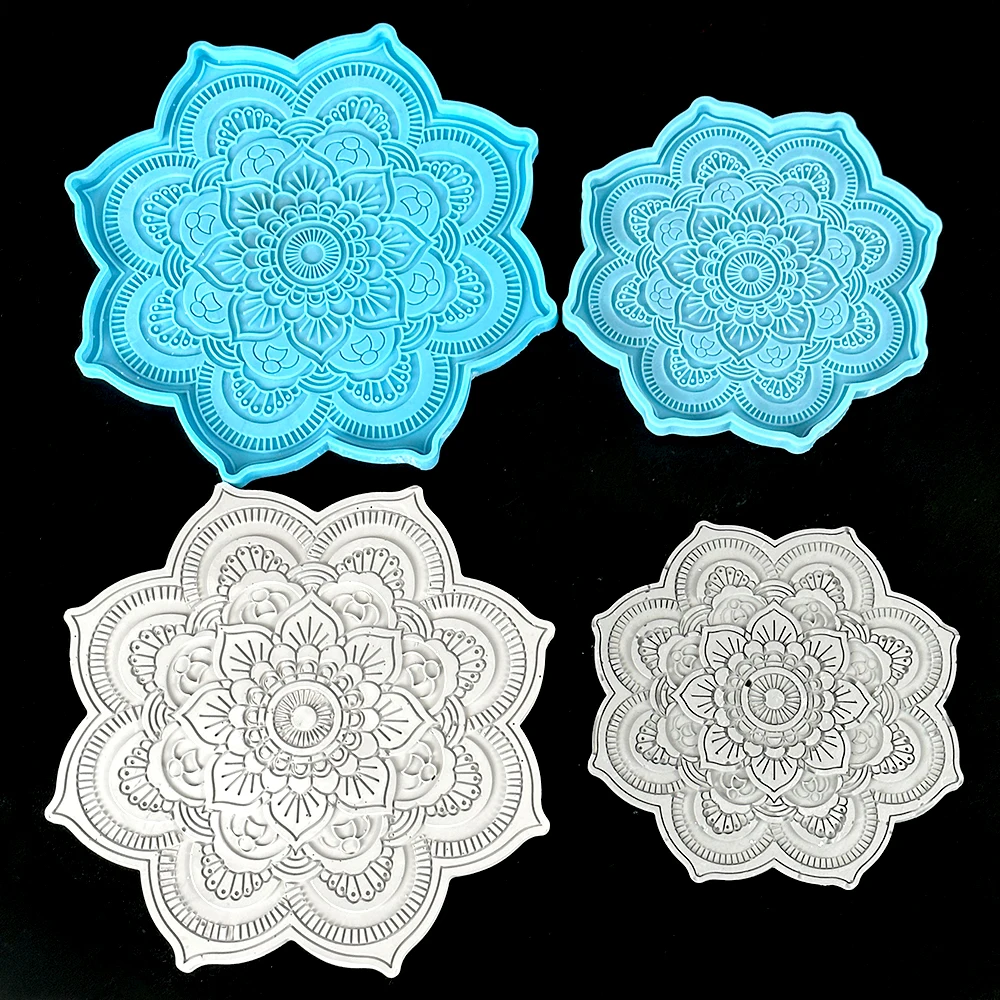 DIY silikonowa forma do cementu Mandala Coaster podkladka pod kubek do kawy tynk forma żywiczna epoksydowa rękodzieło formy do dekoracji domu