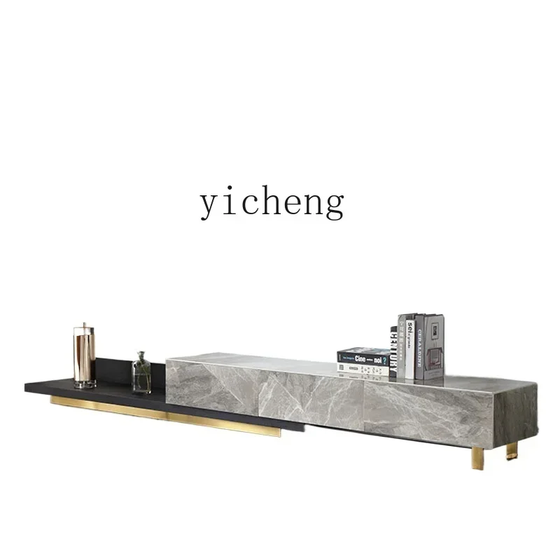 TV cabinet coffee table combination household living room simple modern light luxury solid wood floor cabinet retractable