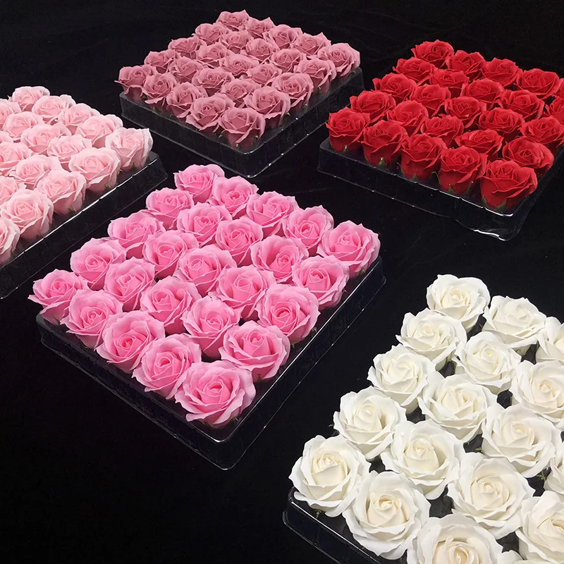 5.5x7cm 4layer 5/50pcs Curve Rose head Soap flower DIY floral gift for Birthday Valentine wedding Xmas new year home party favor