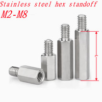 2pcs-10pcs/bag M2 M2.5 M3 M4 M5 M6 M8 304 Stainless Steel male to Female Hex Standoff Pillar Stud PCB Motherboard Spacer